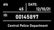 © New Africa - Mugshot letter board, illustration. Board for police photograph