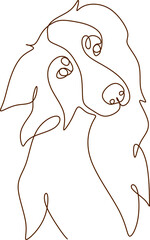 Wall Mural - Dog one  line art vector drawing