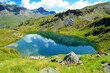 Mountain lake Lago di Loie in National park Gran Paradiso, Lillaz, Cogne, Aosta valley, Italy. Summer landscape in the Alps.
