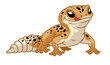 Cute cartoon leopard gecko