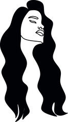 Canvas Print - Woman Line Art. Line drawing of women