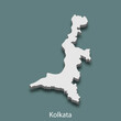 3d isometric map of Kolkata is a city of India