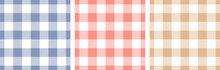 Checkered Napkin Lines Cells Modern Seamless Paterns Design. Gingham Checkered