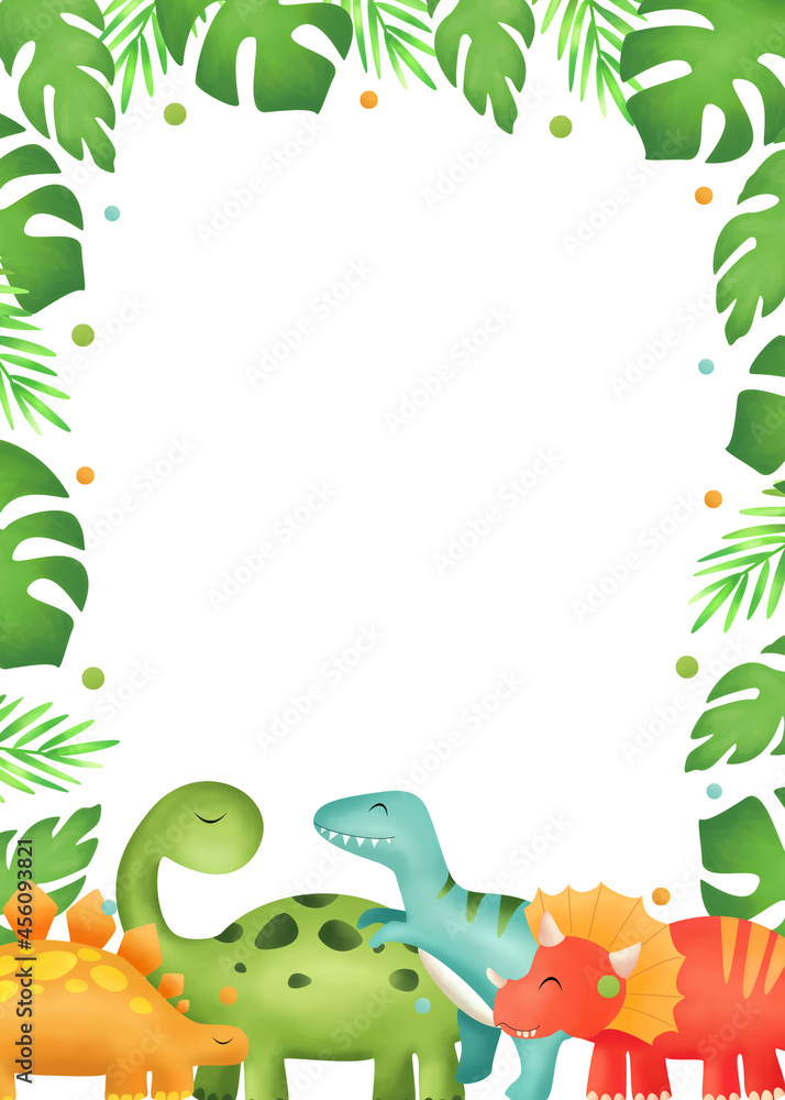 Dinosaur Invitation Template, Colorful Dinosaur Frame Stock Illustration | Adobe Stock dinosaur-invitation-template-colorful-dinosaur-frame-stock-illustration-adobe-stock