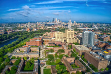 Aerial View Of A Large Public University Near Downtown Minneapolis In The Twin Cities Of Minnesota