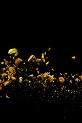 Wall Mural - mixture of pistachios and coffee bean
