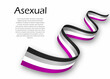 Waving ribbon or banner with Asexual pride flag