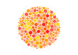 © Cipta - Vector graphic of Color blind test design. The number 4 cunningly hid inside an Ishihara inspired design. A color blindness test shaped color test plate with the number 4. vector eps10.