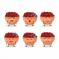 Poster - Cartoon character of kidney beans with sleepy expression