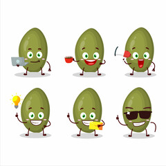 Poster - Pistachios seeds cartoon character with various types of business emoticons