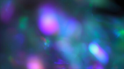 Wall Mural - Purple blue green colors rays and glow. Prism crystal light hologram rainbow Christmas blurry background