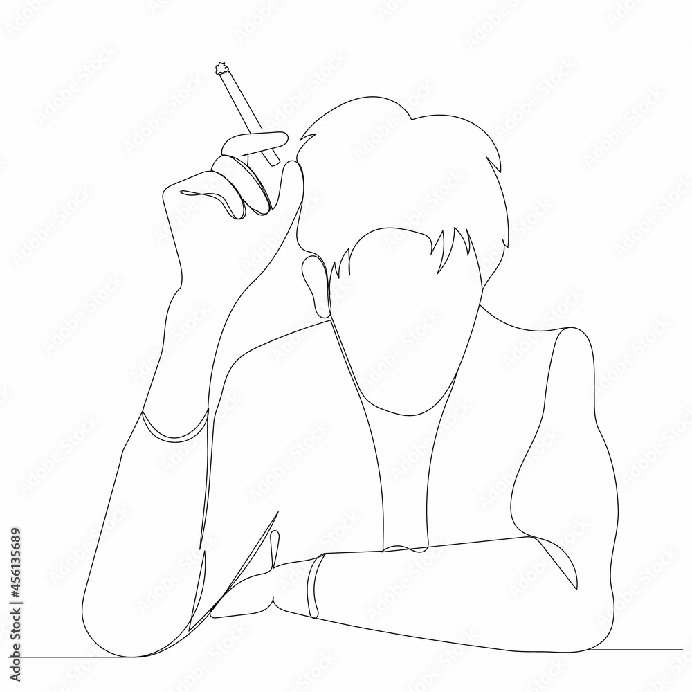 smoking drawing sketch