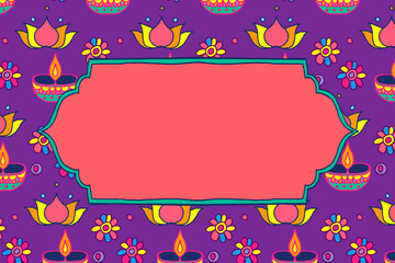 Sticker - Diwali festival vector rangoli Indian frame