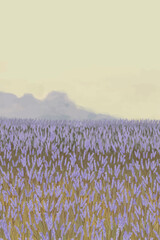 Wall Mural - Blooming lavender garden background template vector