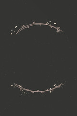 Wall Mural - Leafy border on black background vector