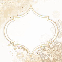 Poster - Gold frame on Diwali pattern background vector