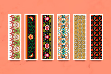 Indian seamless pattern banners vector set