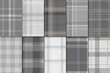 Gray plaid seamless patterned background vector set