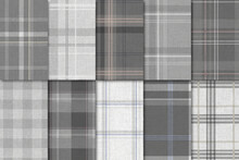 Gray Plaid Seamless Patterned Background Vector Set