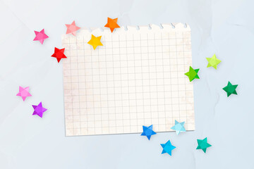 Canvas Print - Colorful stars on a blank paper vector