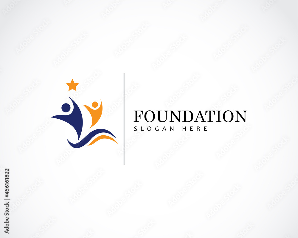foundation logo creative people logo concept success design concept ...