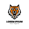 Wild tiger mascot logo design vector