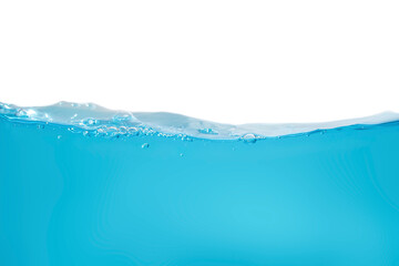 Wall Mural - Beautiful water waves create bubbles on the surface of the waves. Waves splashing in the clear blue water.