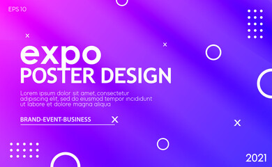 Wall Mural - Abstract colorful expo poster design template for business media promotion and social media story. Vector