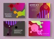© mechkalo - Modern abstract covers set, Modern colorful wave liquid flow poster. Cool gradient shapes composition, vector covers design.