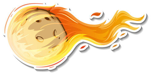 Wall Mural - Sticker template with meteorite flame isolated