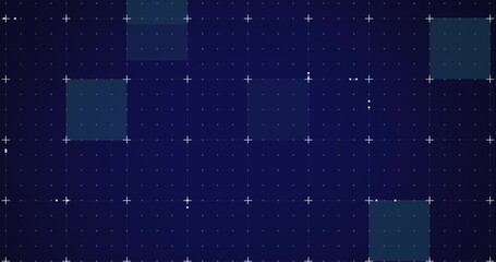 image of white markers and blue flickering squares on grid background