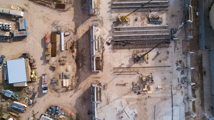 Canvas Print - Top view shot of an industrial area