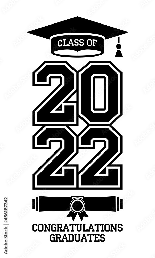 Vector de Stock Lettering Class of 2022 for greeting, invitation card ...