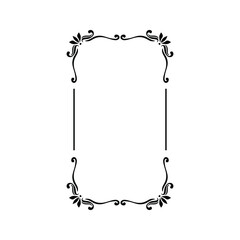 Vintage calligraphic frames vector icon. retro elegant ornamental borders illustration sign. old mirror Symbol.