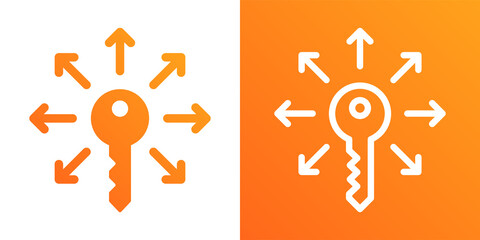 Aufkleber - Key with arrow icon. Access and login icon.