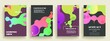 © mechkalo - Modern abstract covers set, Modern colorful wave liquid flow poster. Cool gradient shapes composition, vector covers design.