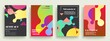 © mechkalo - Modern abstract covers set, Modern colorful wave liquid flow poster. Cool gradient shapes composition, vector covers design.