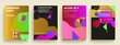 © mechkalo - Modern abstract covers set, Modern colorful wave liquid flow poster. Cool gradient shapes composition, vector covers design.