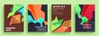 © mechkalo - Modern abstract covers set, Modern colorful wave liquid flow poster. Cool gradient shapes composition, vector covers design.