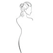 © dodomo - Surreal Faces Continuous line, drawing of set faces and hairstyle, fashion concept, woman beauty minimalist, vector illustration pretty sexy. Contemporary portrait