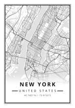 Street Map Art Of New York City In United States - USA