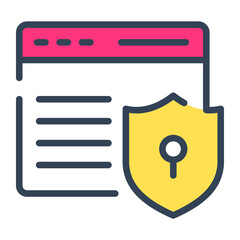 Wall Mural - web security flat line design, seo and web flat design for mobile concepts and web apps. collection 