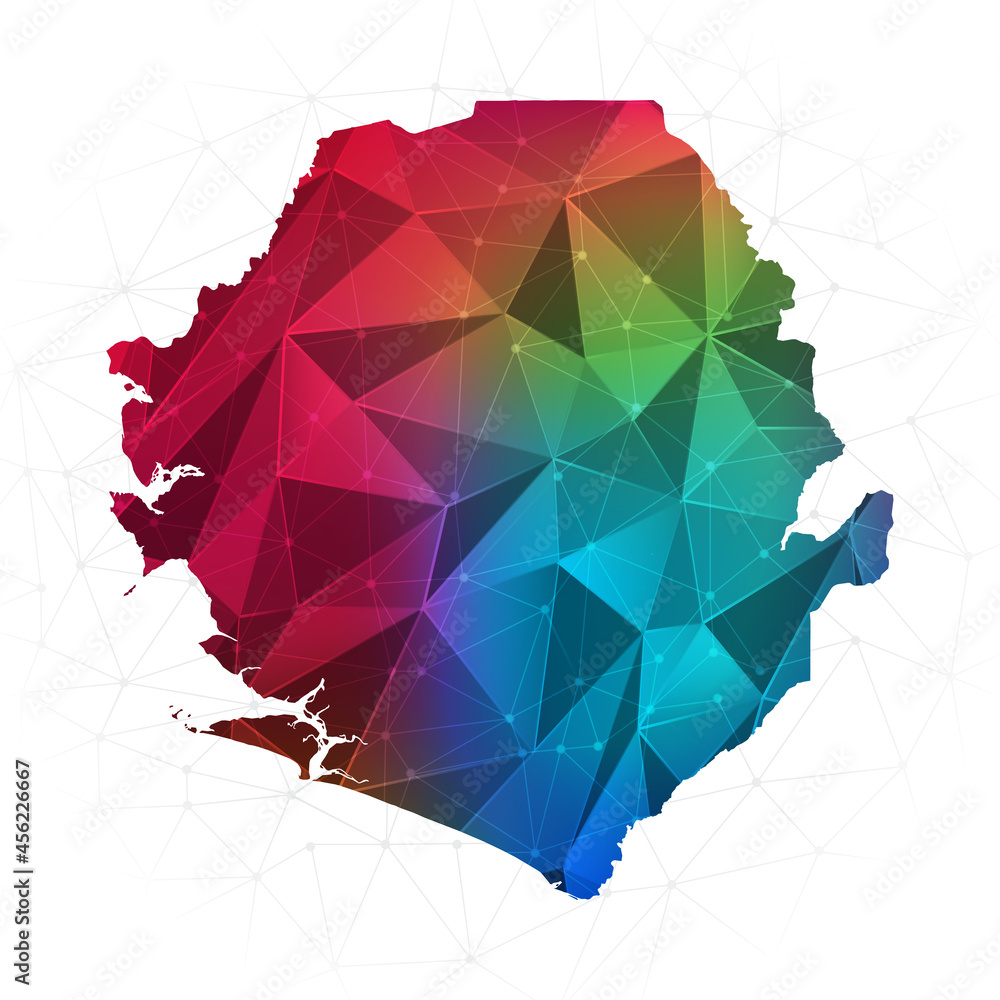 Sierra Leone Map - Abstract polygon vector illustration low poly ...