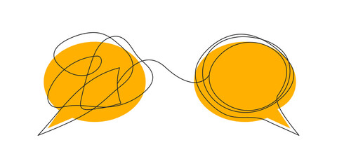 bubble with comments icon. brainstorming, negotiations illustration