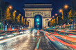 Arc De Triomphe in Paris city by night