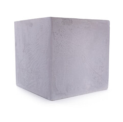 Canvas Print - Concrete cube or cement brick isolated at white background. Construction brick