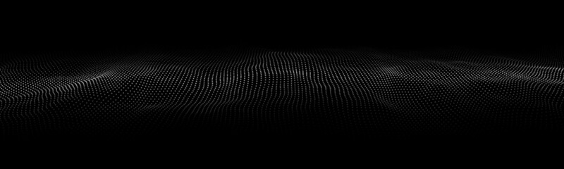 Wave of particles. Digital wave background concept. Abstract technology background. Big data visualization. Vector illustration.