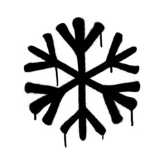 Poster - Sprayed snowflakes with overspray in black over white. Vector illustration.