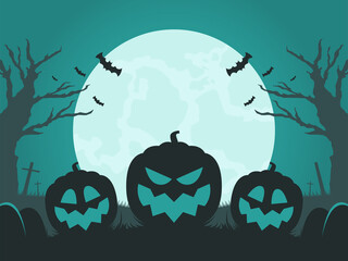 halloween background illustration in flat design