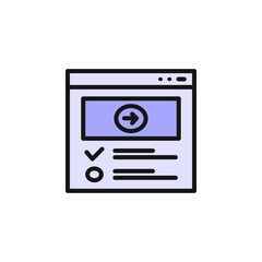 Sticker - media webpage wireframe icon